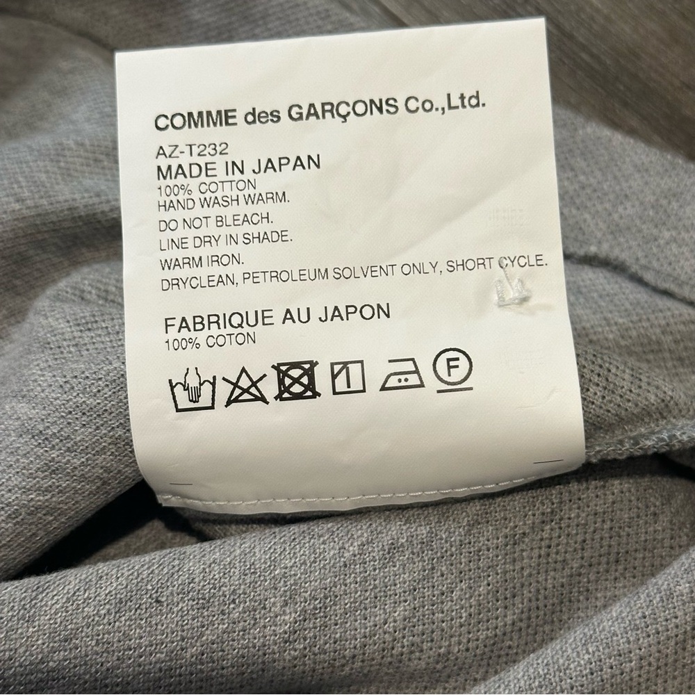 Brand NWT Comme des Garçons Play CDG Long Heart Grey Polo - Picture 6 of 8